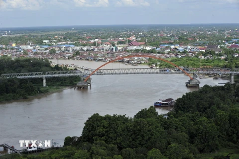 Một góc tỉnh Trung Kalimantan trên đảo Borneo, nơi xây dựng thủ đô mới của Indonesia. (Ảnh: AFP/TTXVN)