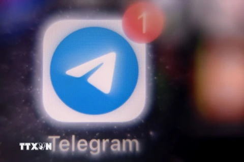 Biểu tượng ứng dụng Telegram. (Ảnh: AFP/TTXVN)