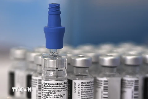 Vaccine phòng COVID-19 của hãng dược phẩm Pfizer. (Ảnh: AFP/TTXVN)