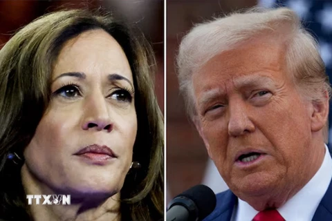 Phó Tổng thống Mỹ Kamala Harris (trái) và cựu Tổng thống Donald Trump. (Ảnh: REUTERS/TTXVN)