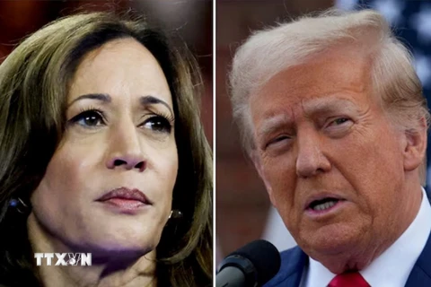 Phó Tổng thống Mỹ Kamala Harris (trái) và cựu Tổng thống Donald Trump. (Ảnh: Reuters/TTXVN)