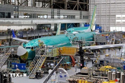 Máy bay 737 MAX của hãng Boeing được lắp ráp tại nhà máy ở Renton, Washington (Mỹ). (Nguồn: Reuters/TTXVN)