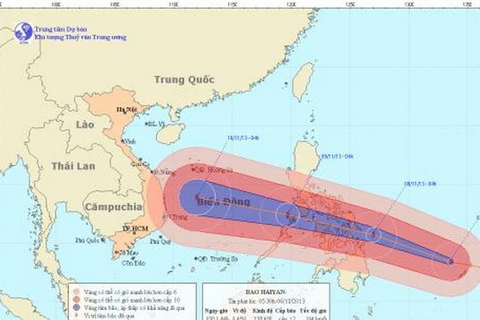 Chùm ảnh đường đi và vị trí cơn bão. (Nguồn: nchmf.gov.vn)