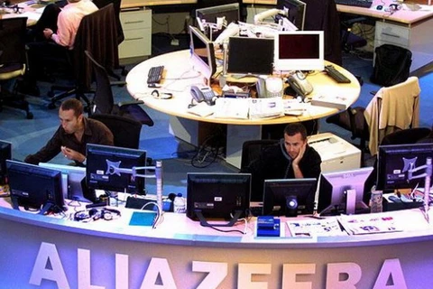 Kênh tiếng Anh phòng tin tức Al Jazeera tại Doha, Qatar. (Nguồn: AP)