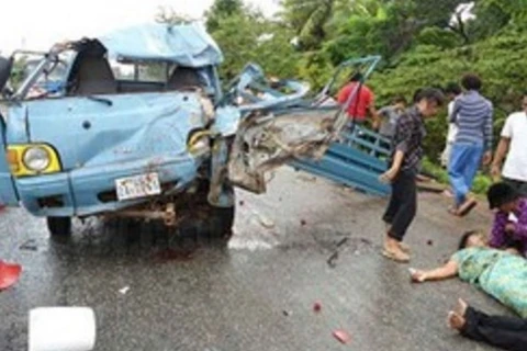 Một vụ tai nạn đường bộ tại Campuchia. (Nguồn: thecambodiaherald.com)