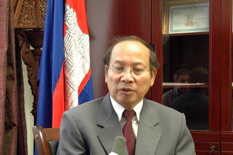 Quốc vụ khanh Nhà nước, Người phát ngôn Văn phòng Chính phủ Campuchia Phay Siphan. (Ảnh: Xuân Khu/Vietnam+)