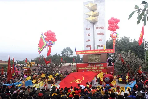 Lễ kỷ niệm 225 năm chiến thắng Ngọc Hồi - Đống Đa (1789 - 2014) tại Khu di tích Ngọc Hồi, huyện Thanh Trì, Hà Nội, sáng 4/2 (tức 5 Tết). (Ảnh: Trọng Đức/TTXVN)