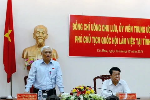 Phó Chủ tịch Quốc hội Uông Chu Lưu phát biểu ý kiến. (Ảnh: Kim Há/TTXVN)