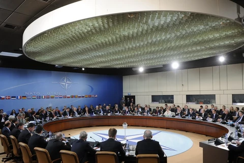 Toàn cảnh hội nghị Ngoại trưởng NATO tại Brussels ngày 1/4. (Ảnh: AFP/TTXVN)