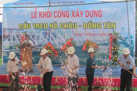Thái Nguyên khởi công xây dựng cầu treo Hà Châu-Đồng Tân mới
