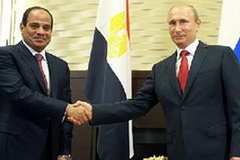 Tổng thống Nga Vladimir Putin (phải) và người đồng cấp Ai Cập Abdel Fattah el-Sisi. (Nguồn: Ahram.org.eg)