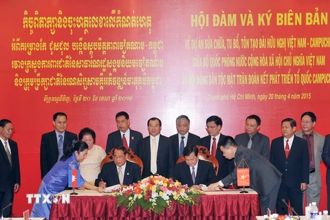 Phối hợp tu bổ, tôn tạo các đài hữu nghị Việt Nam-Campuchia