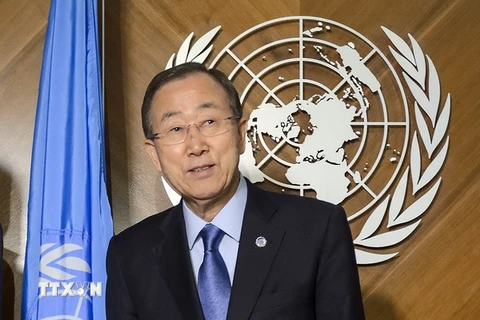 Tổng thư ký Liên hợp quốc Ban Ki-moon tại Geneva ngày 14/6. (Ảnh: AFP/TTXVN)