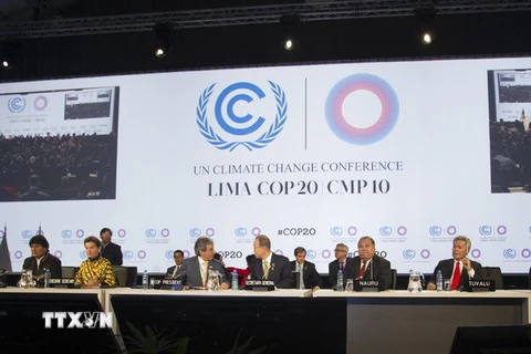 Quang cảnh Hội nghị Liên hợp quốc về biến đổi khí hậu lần thứ 20 (COP-20) tại Lima của Peru diễn ra ngày 14/12/2014. (Ảnh: Ảnh:THX/TTXVN)