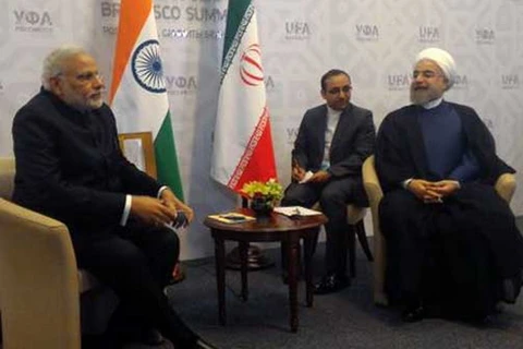 Tổng thống Iran Hassan Rouhani và Thủ tướng Ấn Độ Narendra Modi. (Nguồn: Twitter)