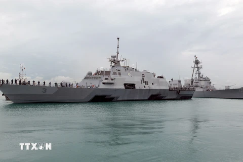 Tàu tác chiến cận duyên USS Fort Worth. (Ảnh: AFP/TTXVN)