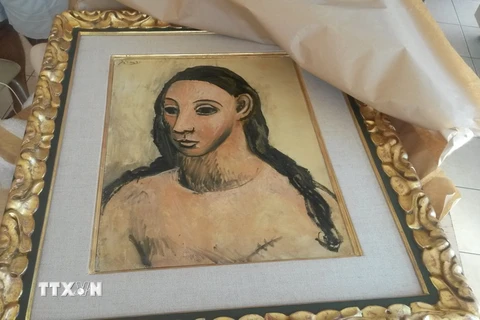Bức họa "Head of a young woman" của Picasso. (Ảnh: AFP/TTXVN)