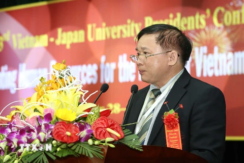 Ông Bùi Văn Ga, Thứ trưởng Bộ Giáo dục và Đào tạo Việt Nam phát biểu tại Hội nghị. (Ảnh: Trần Lê Lâm/TTXVN)