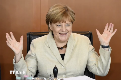 Thủ tướng Đức Angela Merkel tại một cuộc họp Nội các ở thủ đô Berlin. (Ảnh: AFP/TTXVN)