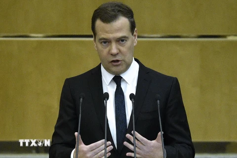 Thủ tướng Nga Dmitry Medvedev. (Ảnh: AFP/TTXVN)