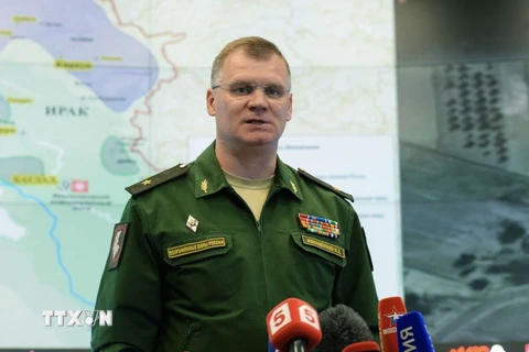 Quan chức Bộ Quốc phòng Nga Igor Konashenkov. (Nguồn: sputniknews.com)