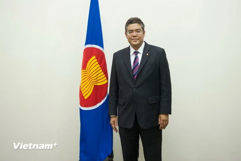 Ông Vongthep Arthakaivalvatee - một nhà ngoại giao và cựu chuyên gia tư pháp hình sự từ Thái Lan, tại lễ nhậm chức. (Nguồn: Ban thư ký ASEAN)