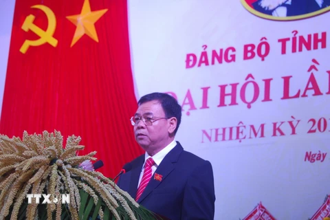 Ông Võ Thành Hạo, tái đắc cử Bí thư Tỉnh ủy. (Ảnh: Văn Trí/TTXVN)