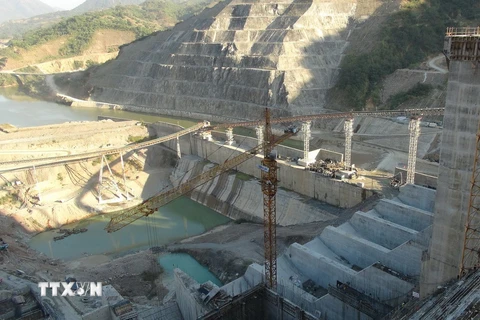 Công trình Nhà máy thủy điện Lai Châu. (Ảnh: Nguyễn Duy/TTXVN)