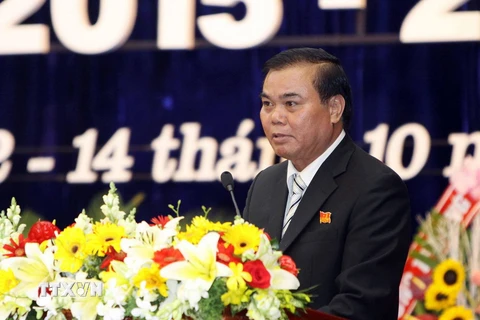 Ông Êban Y Phu phát biểu bế mạc Đại hội. (Ảnh: Dương Giang/TTXVN)
