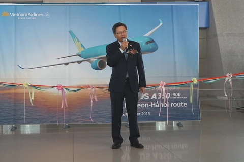 Đại sứ Việt Nam tại Hàn Quốc Phạm Hữu Chí phát biểu tại buổi lễ.(Ảnh: Phạm Duy/Vietnam+)