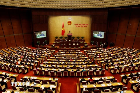 Lễ khai mạc Kỳ họp thứ 10, Quốc hội khóa XIII được tổ chức trọng thể tại Nhà Quốc hội ở Thủ đô Hà Nội. (Ảnh: Nguyễn Dân/TTXVN)
