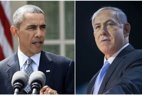Tổng thống Mỹ Barack Obama và Thủ tướng Israel Benjamin Netanyahu. (Nguồn: AP)