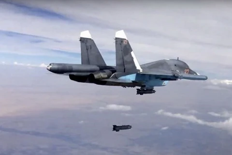 Máy bay Nga không kích Syria. (Nguồn: AP)
