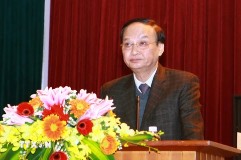 Trưởng Ban Tổ chức Trung ương Tô Huy Rứa phát biểu chỉ đạo Hội nghị. (Ảnh: Doãn Tấn/TTXVN)
