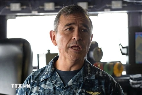 Tư lệnh Hạm đội Thái Bình Dương của Mỹ, Đô đốc Harry Harris. (Ảnh: AFP/TTXVN)