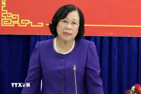 Bộ trưởng Bộ Lao động-Thương binh và Xã hội Phạm Thị Hải Chuyền. (Ảnh: Quốc Đạt/TTXVN)