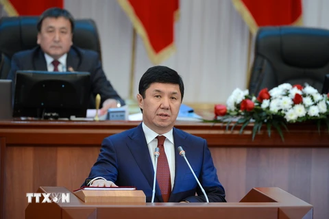 Ông Temir Sariyev tại lễ tuyên thệ nhậm chức ở Bishkek. (Ảnh: THX/TTXVN)