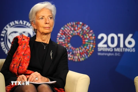 Giám đốc IMF Christine Lagarde tại hội nghị. (Ảnh: AFP/TTXVN)