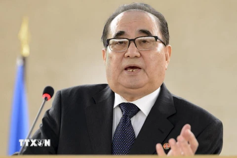 Bộ trưởng Ngoại giao Triều Tiên Ri Su Yong. (Ảnh: AP/TTXVN)