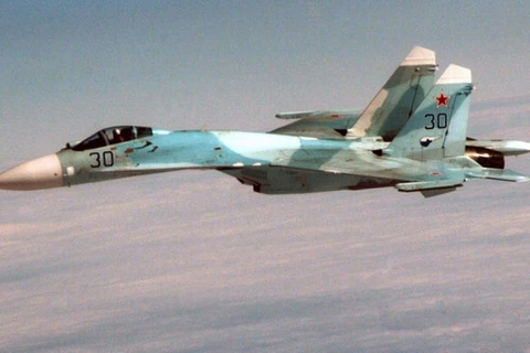 Một chiến đấu cơ Su-27 của Nga tham gia diễn tập trên bầu trời Anchorage, Alaska (Mỹ) tháng 8/2010. (Nguồn: Quân đội Mỹ)