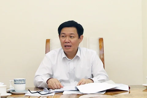 Phó Thủ tướng Vương Đình Huệ tại buổi làm việc. (Nguồn: baochinhphu.vn)