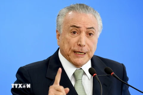 Tổng thống lâm thời Brazil Michel Temer. (Ảnh: AFP/TTXVN)