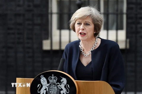 Tân Thủ tướng Anh Theresa May phát biểu tại thủ đô London ngày 13/7. (Ảnh: EPA/TTXVN)
