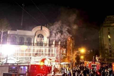 Đại sứ quán Saudi Arabia ở Iran bị tấn công ngày 2/1 vừa qua. (Nguồn: Reuters)