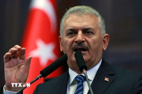 Thủ tướng Thổ Nhĩ Kỳ Binali Yildirim phát biểu trong một cuộc họp ở Ankara ngày 9/8 vừa qua. (Ảnh: AFP/TTXVN)