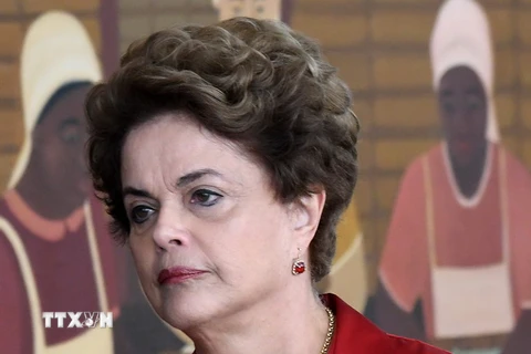 Bà Dilma Rousseff trong một cuộc họp báo tại Brasilia ngày 18/8 vừa qua. (Ảnh: EPA/TTXVN)