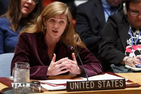 Đại sứ Mỹ tại Liên hợp quốc Samantha Power. (Ảnh: THX/TTXVN)