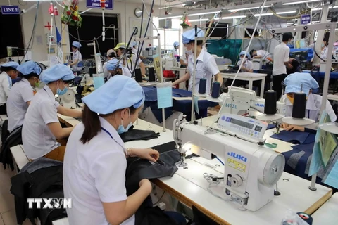 Công nhân làm việc tại nhà máy sản xuất hàng may mặc của Công ty Dệt may 29/3. (Ảnh minh họa: Trần Lê Lâm/TTXVN)