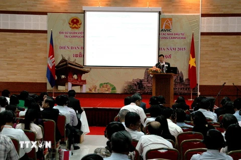 Quang cảnh Diễn đàn kinh tế Việt Nam-Campuchia năm 2015. (Ảnh: Xuân Khu/TTXVN)
