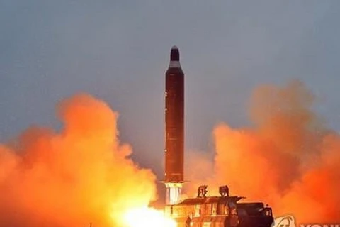 Một vụ phóng tên lửa đạn đạo tầm trung của Triều Tiên. (Nguồn:Yonhap)